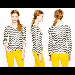 J Crew ZigZag Sequin Top